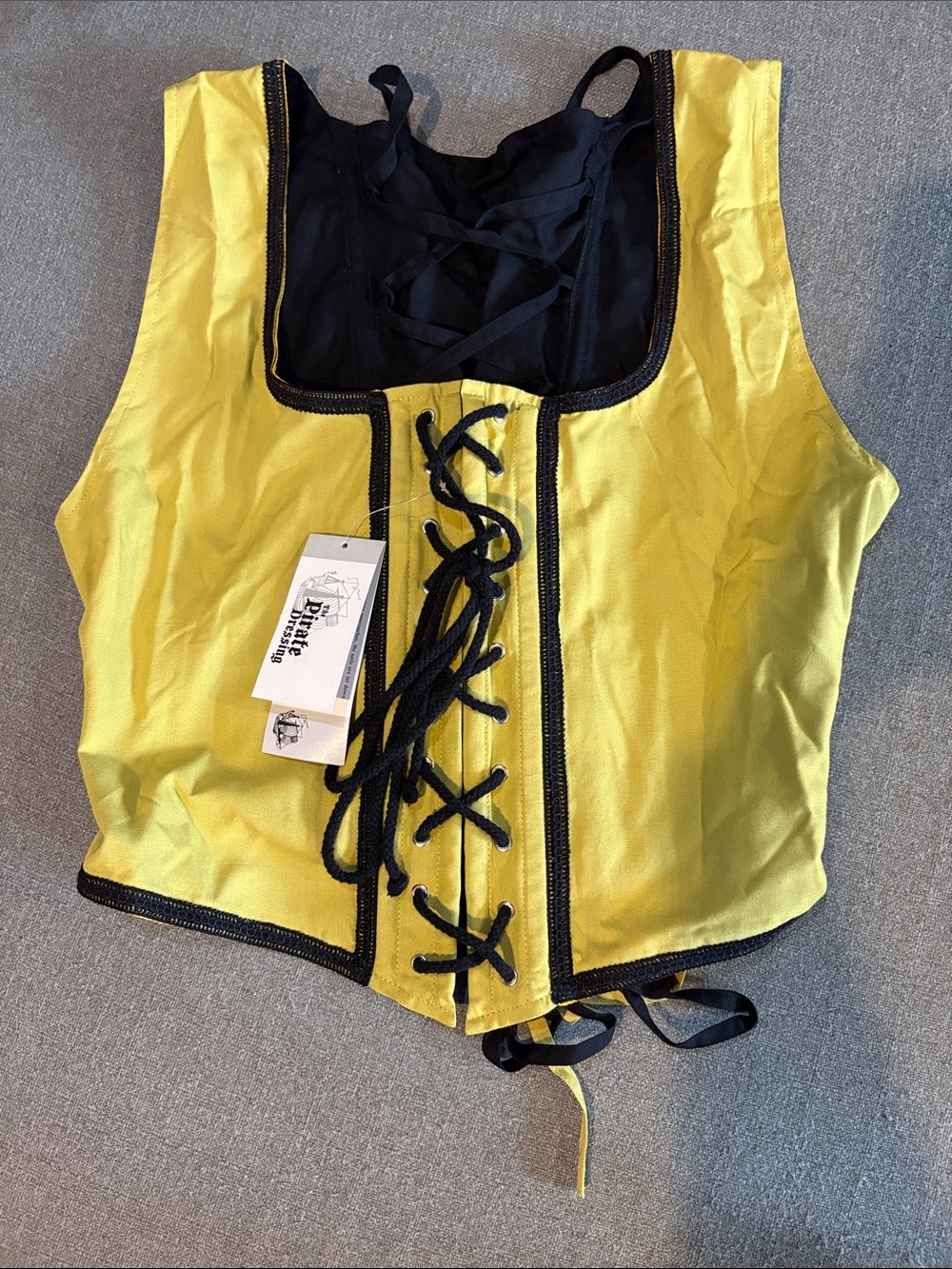 The Pirate Dressing Yellow Lace-Up Women's Corset Top